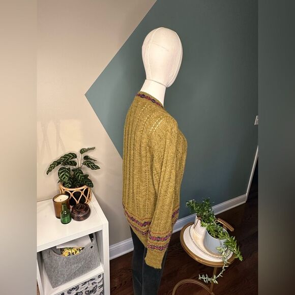 Vintage Episode Alpaca Wool Blend Cardigan Fair Isle Knit Cottagecore/Boho Sz M - Picture 3 of 10